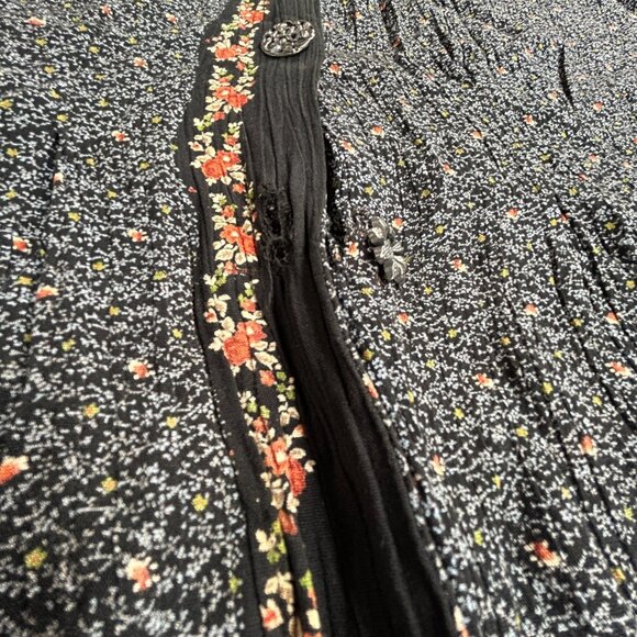 Vtg Marsha Brander Componix Women's Button Down Top 10 Long Sleeve Floral Black - Picture 6 of 12